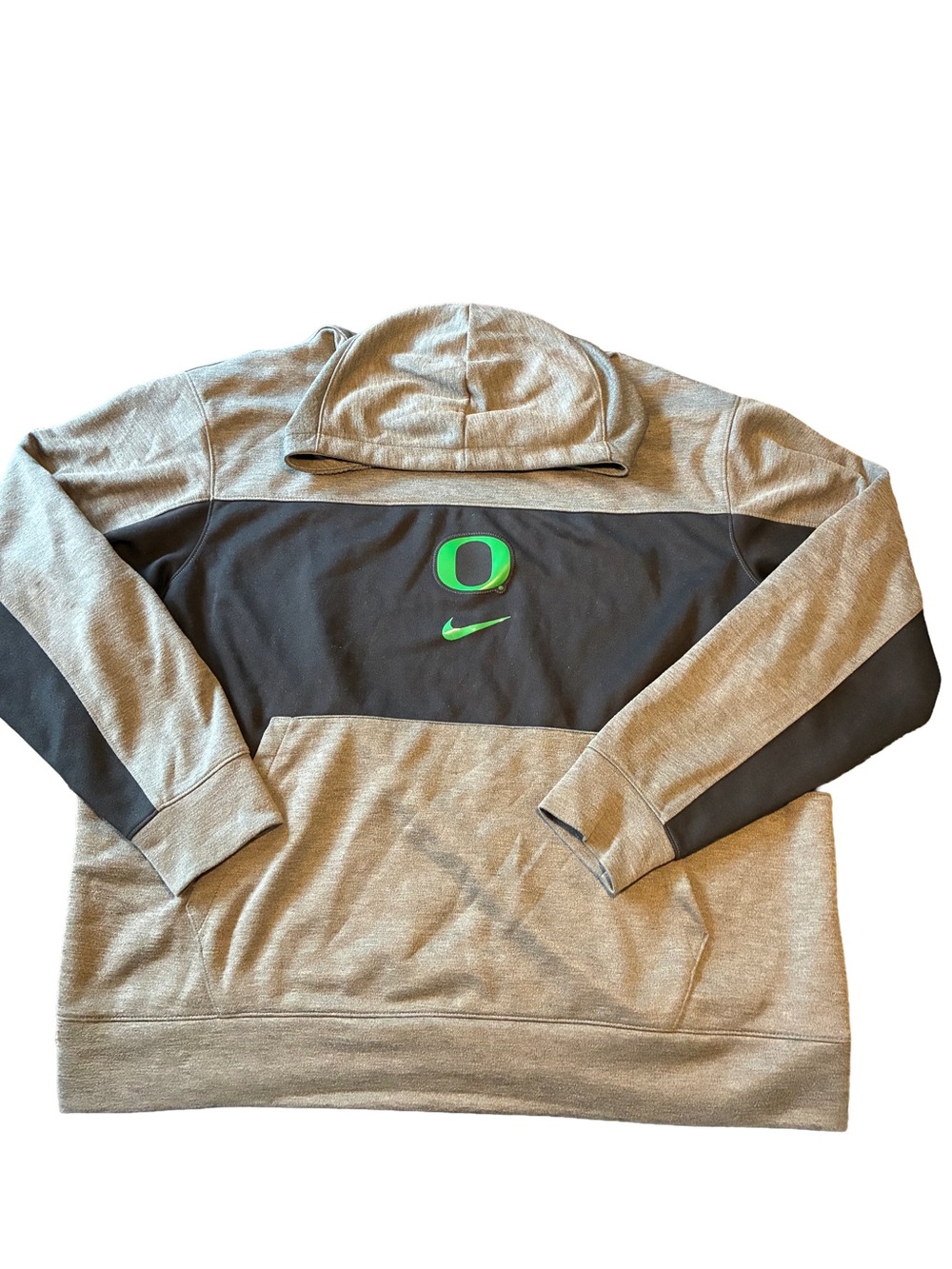 Nike Oregon Ducks Hoodie Mens XL Dri-FIT Gray Black Performance Pullover NCAA - Picture 2 of 5